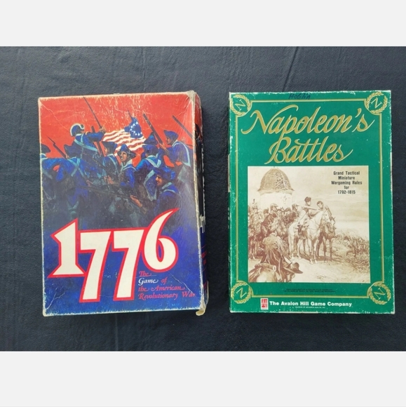 LOT of 2 Avalon Hill Vintage 1776 and Napoleon's Battles Bookcase Games GD Con.